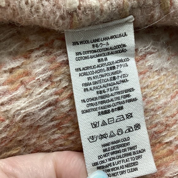 Free People In Your Arms Swing Blanket Sweater Cardigan Vest Wool Alpaca Large - Picture 11 of 11